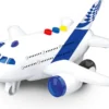 BABY CHALLENGE - AVION LONG COURRIER - 1:400 - VEHICULE FRICTION - BLANC - SONORE ET LUMINEUX
