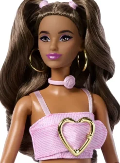 BARBIE DELUXE POUPEE STYLE TENUE ROSE COEUR