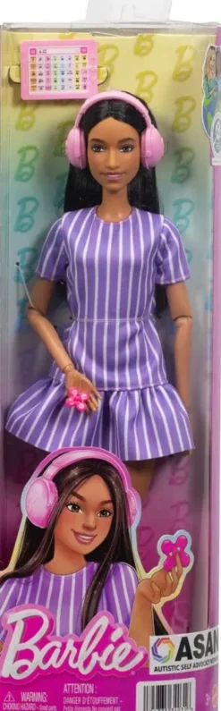 BARBIE FASHIONISTAPOUPEE ROBE VIOLET BLANC