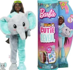 BARBIE - POUPEE CUTIE REVEAL SERIE JUNGLE AVEC ELEPHANT