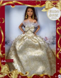 BARBIE - POUPEE JOYEUX NOEL CHATAIN