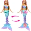 BARBIE SIRENE POUPEEFLEURS MAGIQUES BLONDE