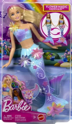 BARBIE SIRENE POUPEEFLEURS MAGIQUES BLONDE