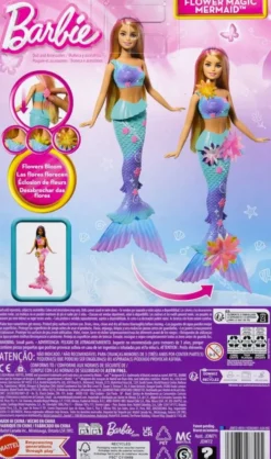 BARBIE SIRENE POUPEEFLEURS MAGIQUES BLONDE