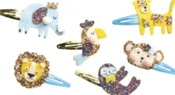 6 BARRETTES EXOTIC ANIMALS