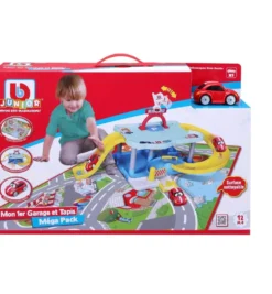 BB JUNIOR - MEGA PACK MON 1ER GARAGE BB JUNIOR / MON 1ER TAPIS + 1 VEHICULE