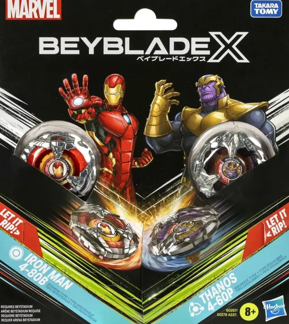 BEYBLADE X - - MARVEL - MULTIPACK - THANOS IRON MAN