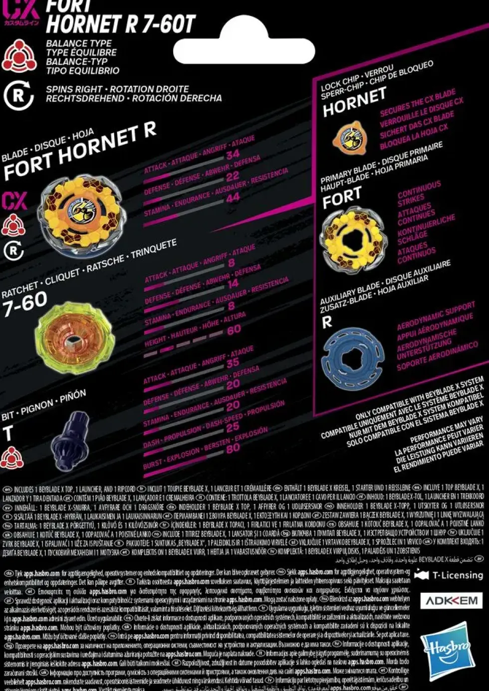 BEYBLADE X STARTER PACK FORT HORNET R 7-60T CX