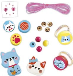 4 BIJOUX EN BOIS A CREER - PETITS CHATS