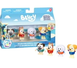 BLUEY - PACK 4 FIGURINES BINGO ET SES AMIS AU PARC AQUATIQUE