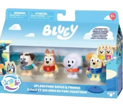 BLUEY - PACK 4 FIGURINES BINGO ET SES AMIS AU PARC AQUATIQUE