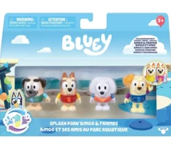 BLUEY - PACK 4 FIGURINES BINGO ET SES AMIS AU PARC AQUATIQUE