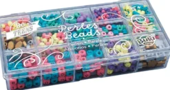 BOITE DE PERLES EN BOIS - COULEURS
