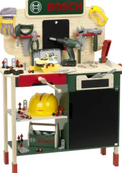 BOSCH - GRAND ETABLI EN BOIS AVEC VISSEUSE ELECTRONIQUE ET ACCESSOIRES