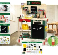 BOSCH - GRAND ETABLI EN BOIS AVEC VISSEUSE ELECTRONIQUE ET ACCESSOIRES