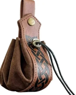 BOURSE EN CUIR GRAVEE POUR RANGEMENT DES