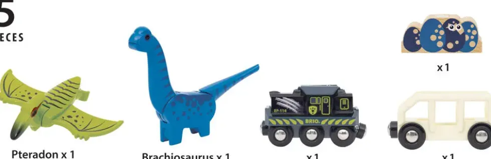 BRIO 63609600 -TRAIN A PILES DINOSAURE