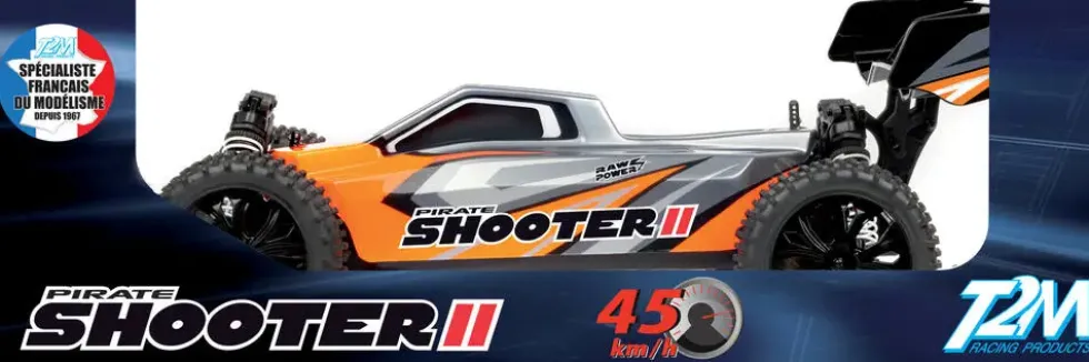 BUGGY TELECOMMANDE PIRATE SHOOTER II GRIS ORANGE 1/10 XL