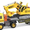 CAMION TRANSPORTEUR VEHICULES DE CHANTIER 1:16