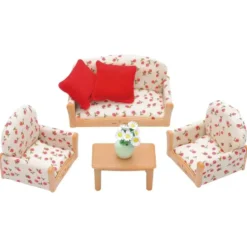 CANAPE 2 FAUTEUILS ET TABLE BASSE - SYLVANIAN MEUBLES ET ACCESSOIRES