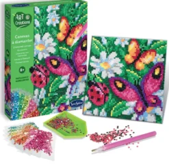 CANEVAS A DIAMANTER - PAPILLONS ET MARGUERITES