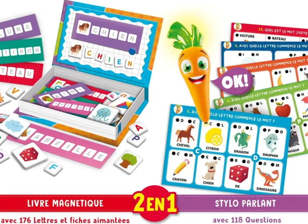 CAROTINA - STYLO PARLANT ET JOUETS MAGNETIQUES 2 EN 1