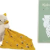 CARRE DOUCEUR - PELUCHE CHAT JAUNE14 CM