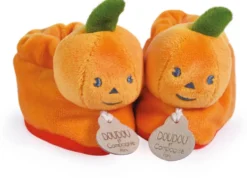 CHAUSSONS CITROUILLE ORANGE - 0 A 6 MOIS