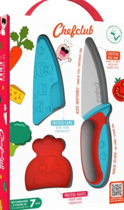 CHEFCLUB KIDS - COUTEAU DU CHEF BLEU ET ROUGE