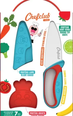 CHEFCLUB KIDS - COUTEAU DU CHEF BLEU ET ROUGE