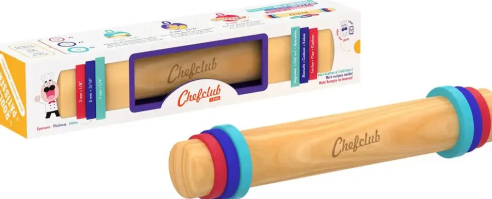 CHEFCLUB KIDS - ROULEAU A PATISSERIE AVEC ANNEAUX AJUSTABLES