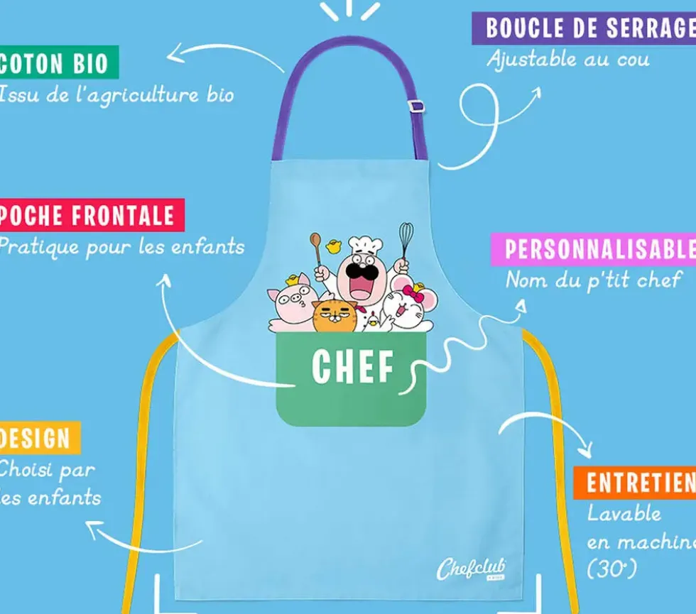 CHEFCLUB KIDS - TABLIER EN COTON