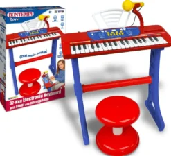 CLAVIER ELECTRONIQUE DE 37 TOUCHES AVEC MICRO, PIEDS ET TABOURET - 7 SONS