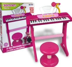 CLAVIER ELECTRONIQUE DE 37 TOUCHES AVEC MICRO PIEDS ET TABOURET7 SONS