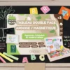 COFFRET BOIS MAGNETIQUE AVEC ARDOISE DOUBLE FACE LETTRES ANIMAUX CHIFFRES