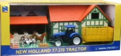 1/32 COFFRET FERME NEW HOLLAND VEHICULES ET ACCESSOIRES