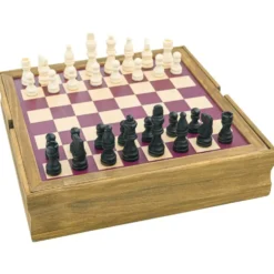 COFFRET JEUX EN BOIS 10 EN 1