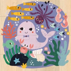 COFFRET PUZZLES EN BOIS 3X16 PIECES TERRE - MER - CIEL