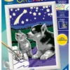 CREART KIDS13X18CMCHIOT HUSKY ET SON COMPAGNON LE CHATON