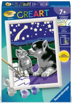 CREART KIDS13X18CMCHIOT HUSKY ET SON COMPAGNON LE CHATON