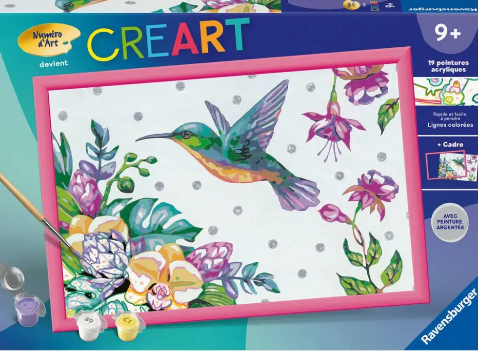 CREART KIDS31X21CMCOLIBRI ET FLEURS EXOTIQUES
