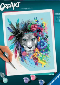 CREART - PEINTURE PAR NUMERO - 24 X 30 CM - BOHO LION