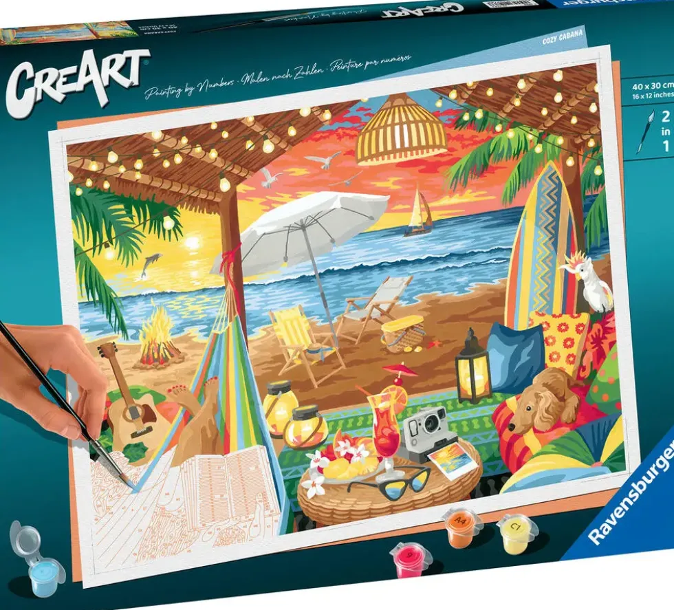 CREART - PEINTURE PAR NUMERO - 30 X 40 CM - COZY CABANA