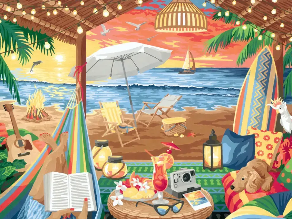 CREART - PEINTURE PAR NUMERO - 30 X 40 CM - COZY CABANA