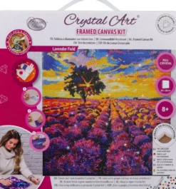 CRYSTAL ART -LAVANDE -KIT TABLEAU BRODERIE DIAMANT 30X30CM