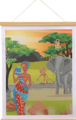 CRYSTAL ART POSTER A DIAMANTER 35X45CM EVASION AFRIQUE