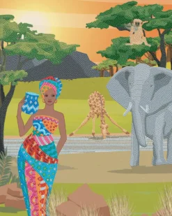 CRYSTAL ART POSTER A DIAMANTER 35X45CM EVASION AFRIQUE