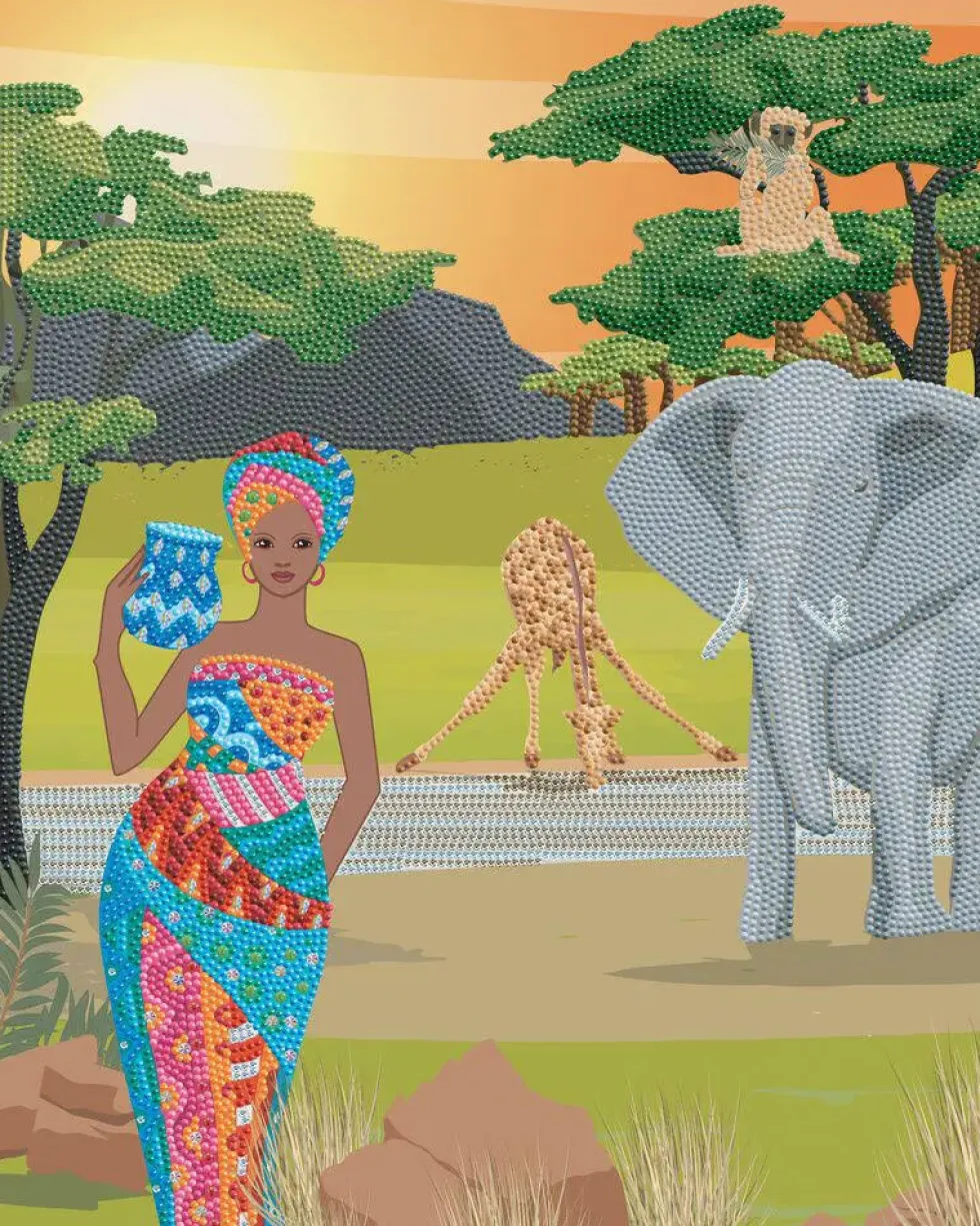 CRYSTAL ART POSTER A DIAMANTER 35X45CM EVASION AFRIQUE
