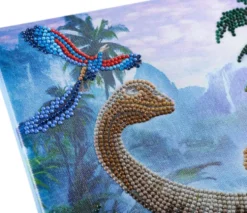 CRYSTAL ART TABLEAU BRODERIE DIAMANT 30X30CM DINOSAURES