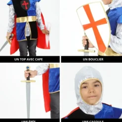 DEGUISEMENT ET ACCESSOIRES CHEVALIER - TAILLE 5-8 ANS